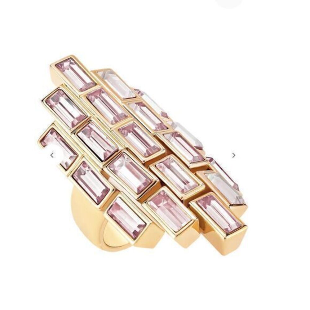 SWAROVSKI Fluid Purple Rose Gold Cocktail Ring 6